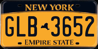 NY license plate GLB3652