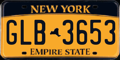 NY license plate GLB3653
