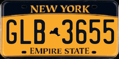 NY license plate GLB3655