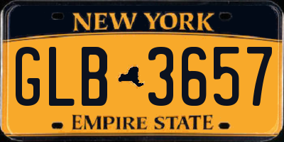 NY license plate GLB3657
