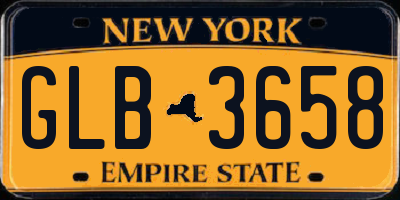 NY license plate GLB3658