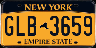 NY license plate GLB3659