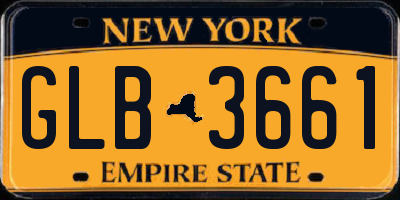 NY license plate GLB3661