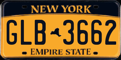 NY license plate GLB3662