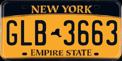 NY license plate GLB3663