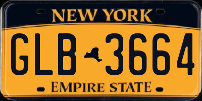 NY license plate GLB3664