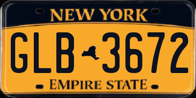 NY license plate GLB3672