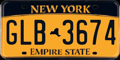NY license plate GLB3674