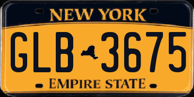 NY license plate GLB3675