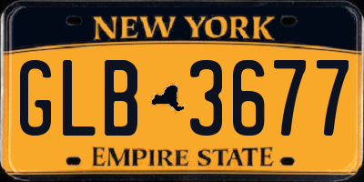 NY license plate GLB3677