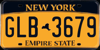 NY license plate GLB3679