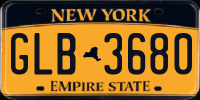 NY license plate GLB3680