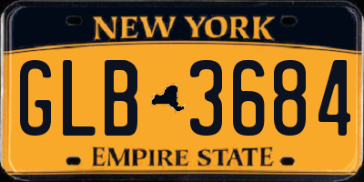 NY license plate GLB3684