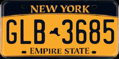 NY license plate GLB3685