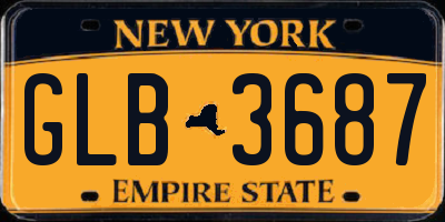 NY license plate GLB3687