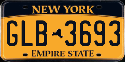 NY license plate GLB3693