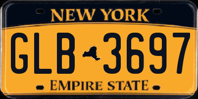 NY license plate GLB3697