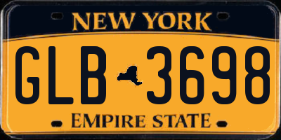 NY license plate GLB3698