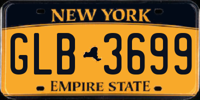NY license plate GLB3699