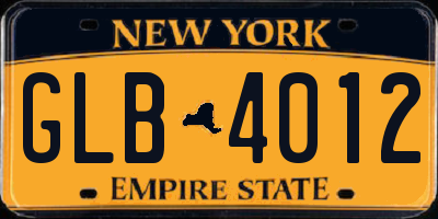 NY license plate GLB4012