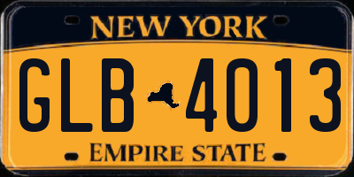 NY license plate GLB4013