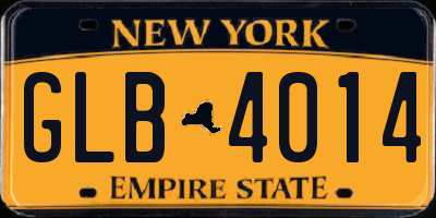 NY license plate GLB4014