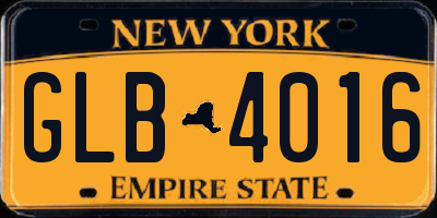 NY license plate GLB4016