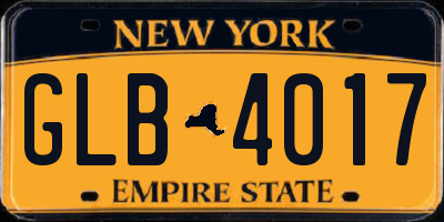 NY license plate GLB4017