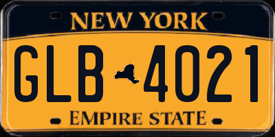 NY license plate GLB4021