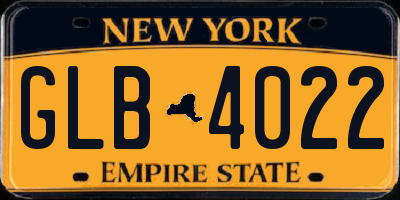 NY license plate GLB4022