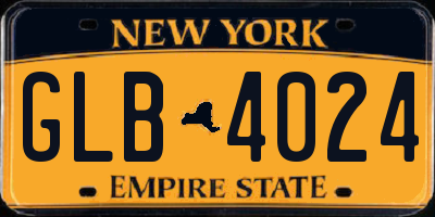 NY license plate GLB4024