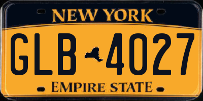 NY license plate GLB4027