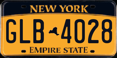NY license plate GLB4028