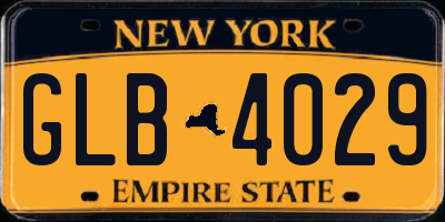 NY license plate GLB4029