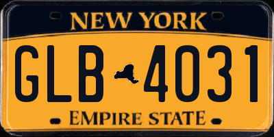 NY license plate GLB4031