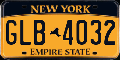 NY license plate GLB4032