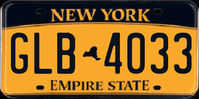NY license plate GLB4033