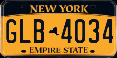 NY license plate GLB4034