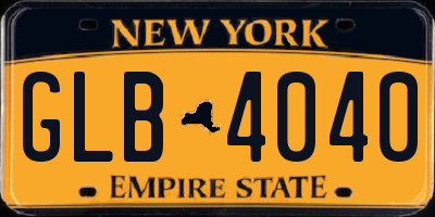 NY license plate GLB4040