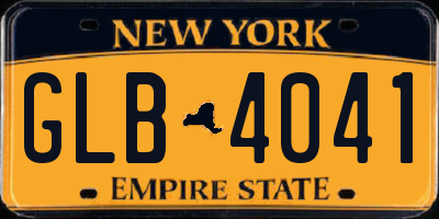 NY license plate GLB4041