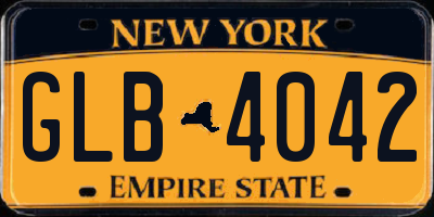 NY license plate GLB4042