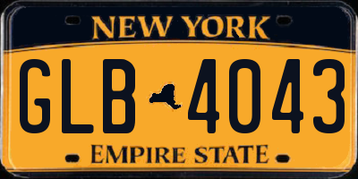 NY license plate GLB4043