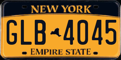 NY license plate GLB4045