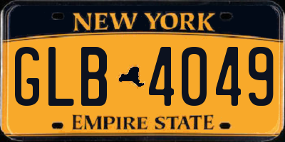 NY license plate GLB4049