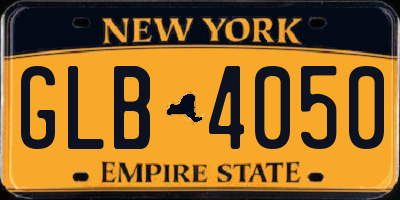 NY license plate GLB4050