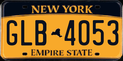 NY license plate GLB4053