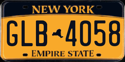 NY license plate GLB4058