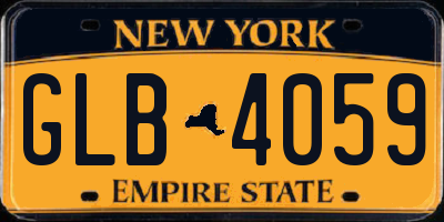 NY license plate GLB4059
