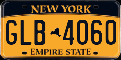 NY license plate GLB4060
