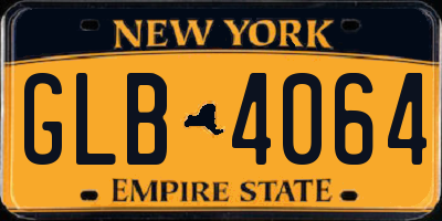 NY license plate GLB4064